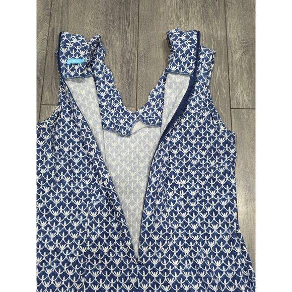 J. McLaughlin Bird Print Sleeveless Office Work Dress size 12 Blue/White A004005 - Picture 8 of 8